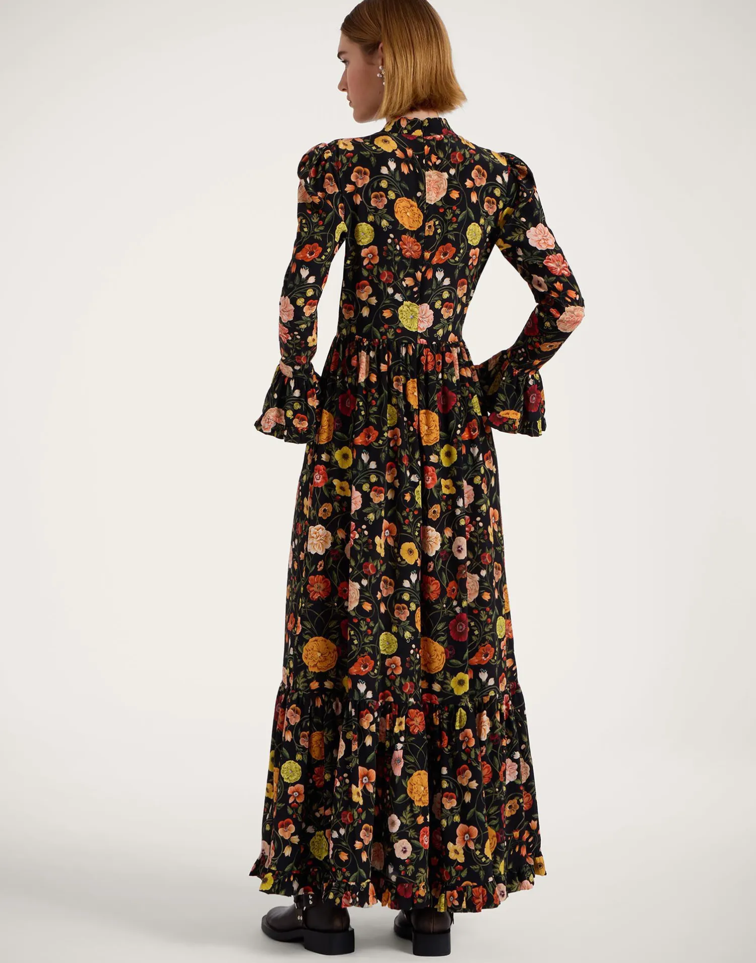 La DoubleJ Vestiti<Visconti DressBotticelli Black in Crepe De Chine Silk