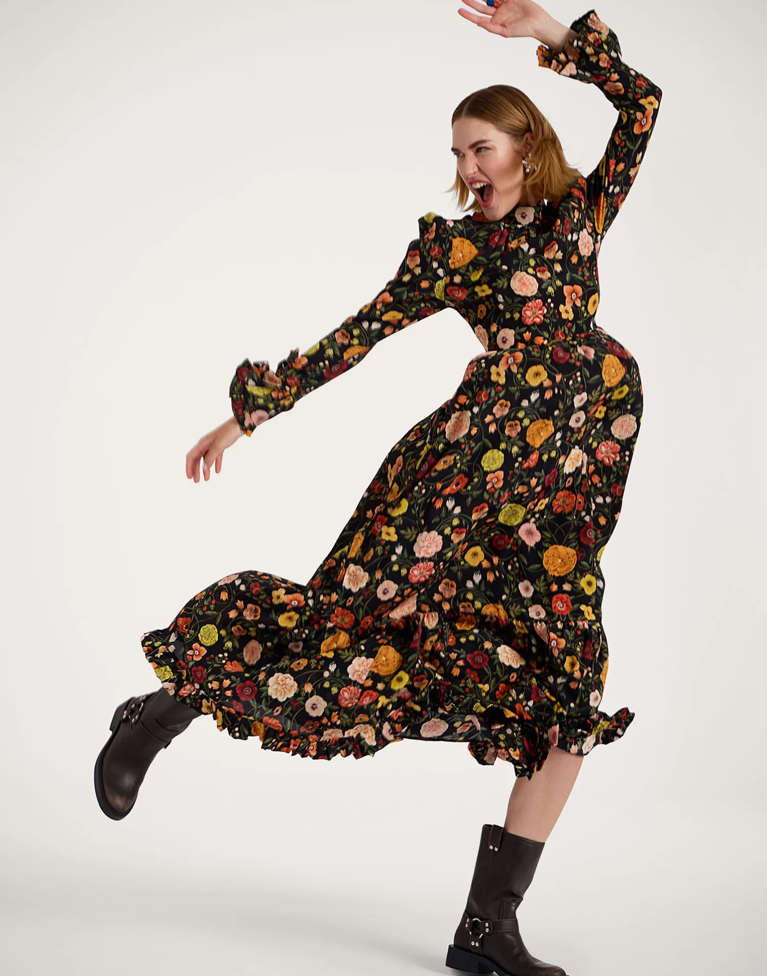 La DoubleJ Vestiti<Visconti DressBotticelli Black in Crepe De Chine Silk