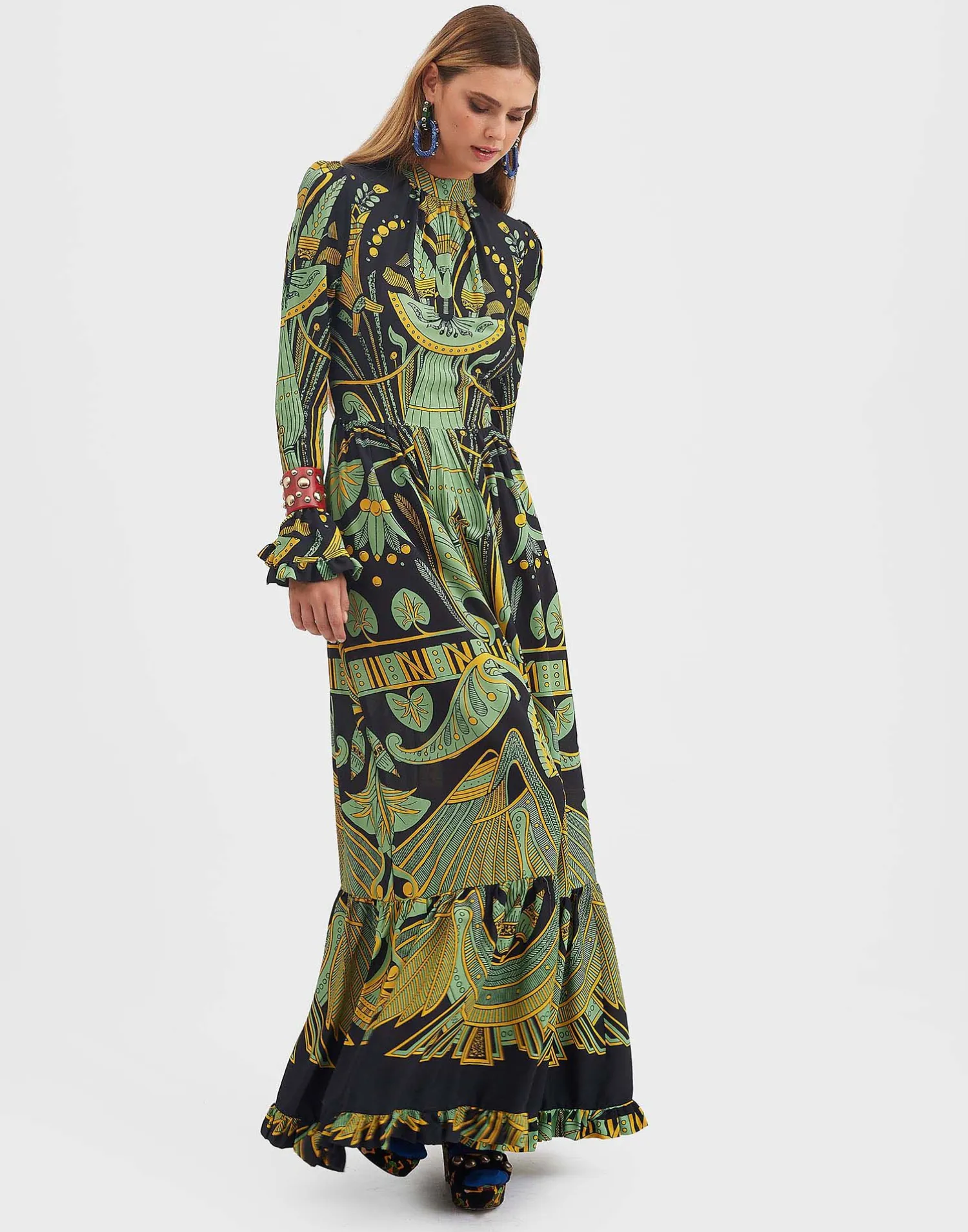 La DoubleJ Vestiti<Visconti DressThe Nile Placée Black in Sablé