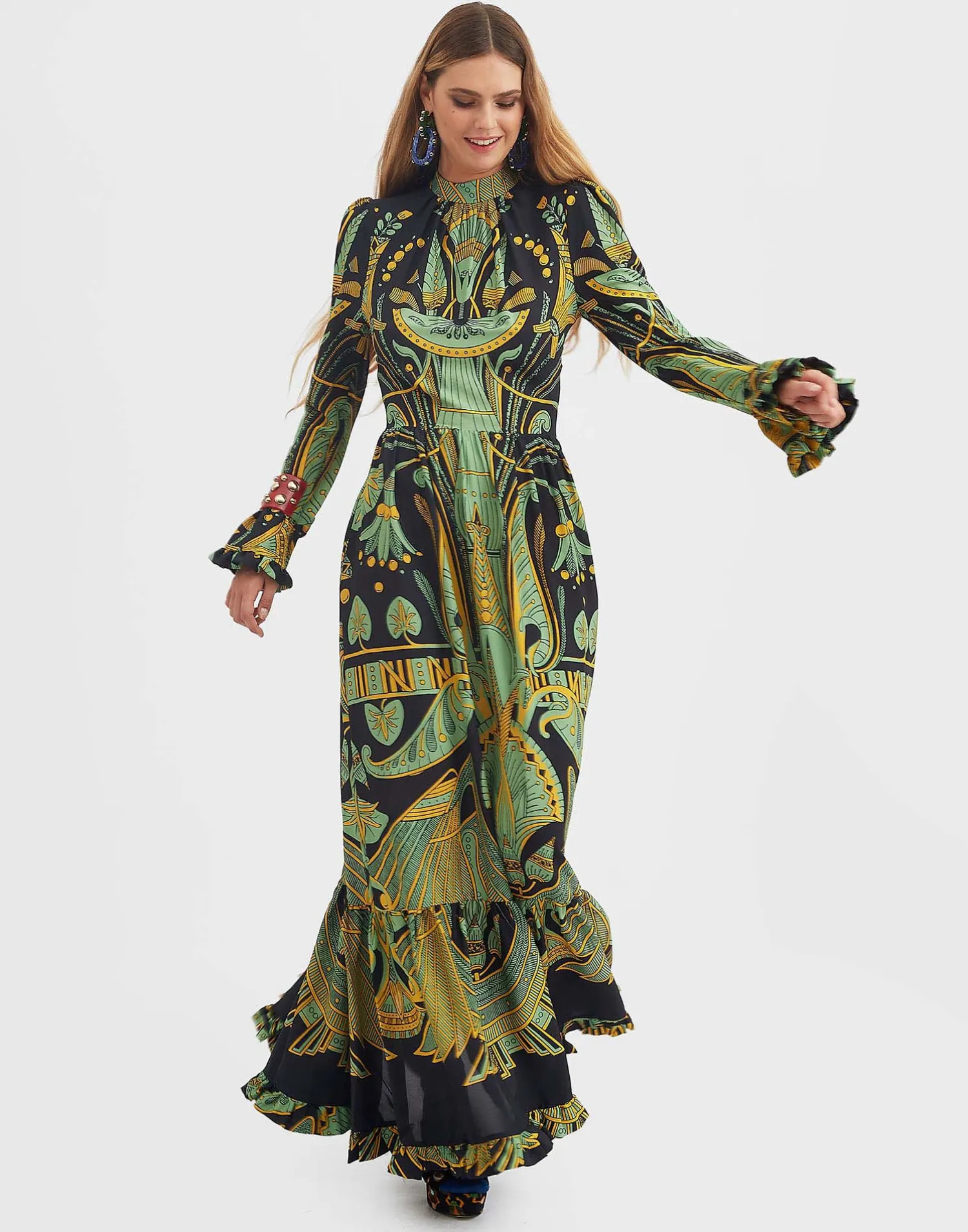 La DoubleJ Vestiti<Visconti DressThe Nile Placée Black in Sablé