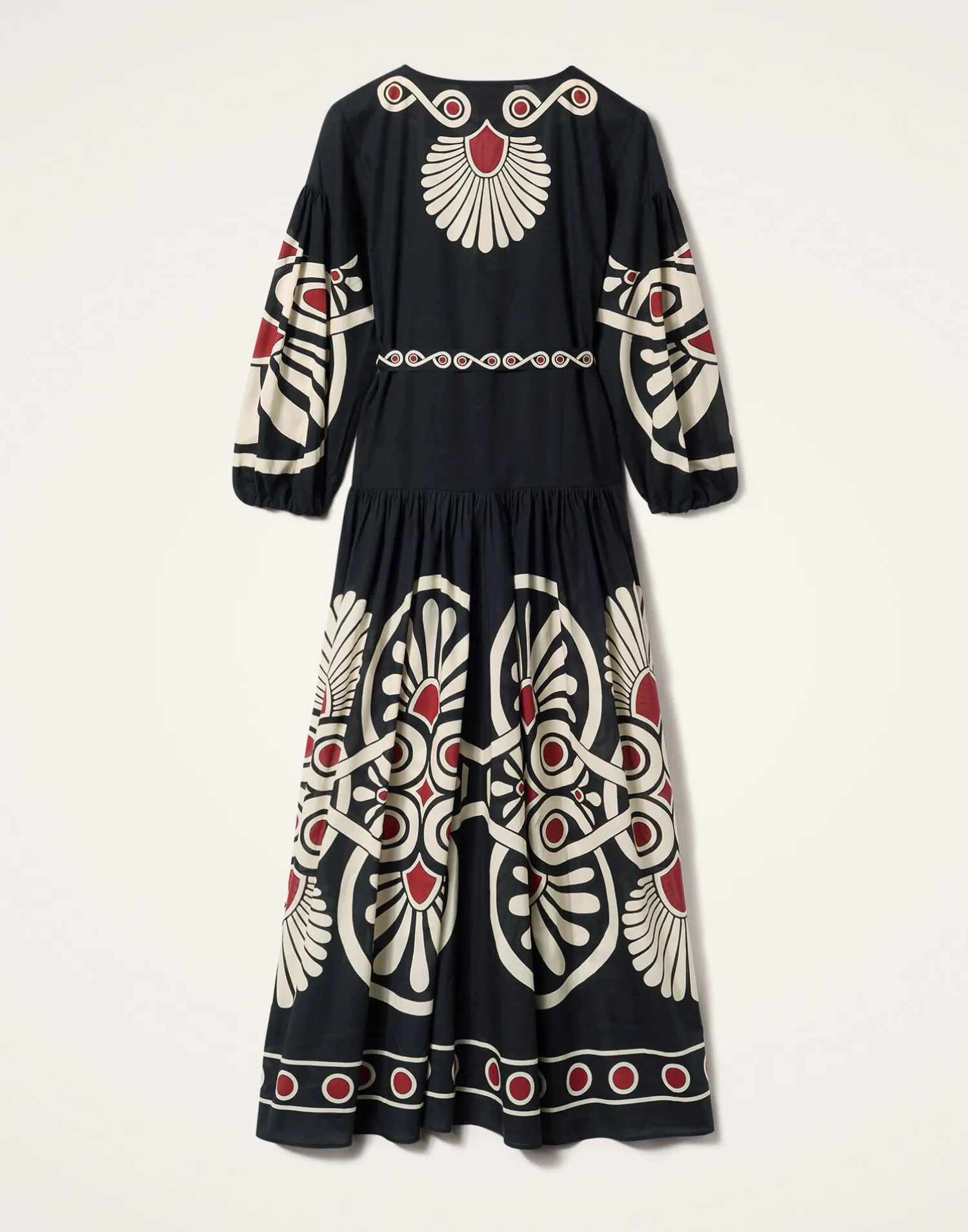 La DoubleJ Vestiti<Viviana DressMedallion Placée Black in Cotton Voile