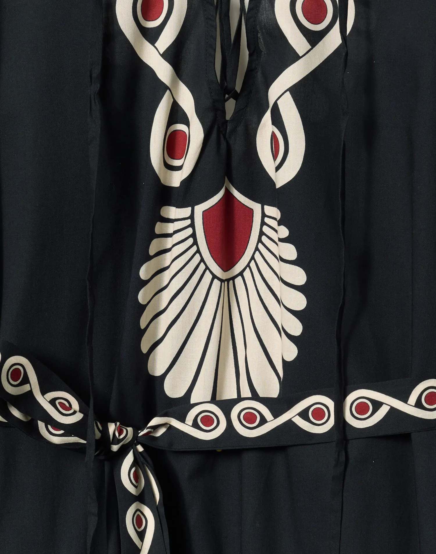 La DoubleJ Vestiti<Viviana DressMedallion Placée Black in Cotton Voile