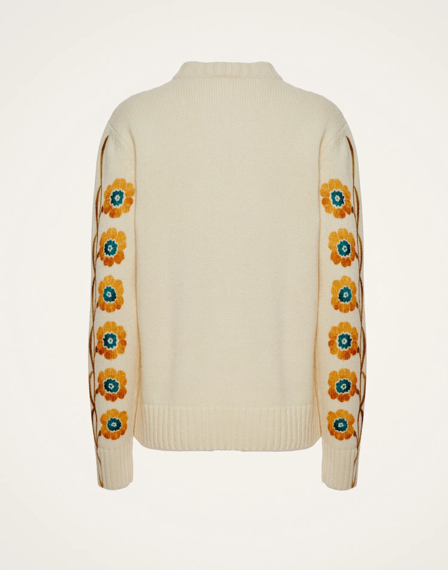La DoubleJ Maglieria<V-Neck Boy SweaterDaisychain Placée Off White in Wool Cashmere