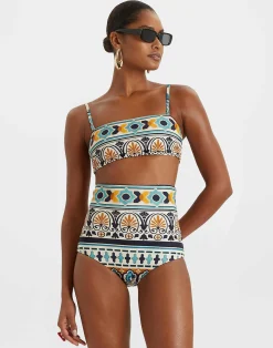 La DoubleJ Moda Mare<3-Way Bandeau TopCasareale Small Plac&egrave;e Cream in Lycra