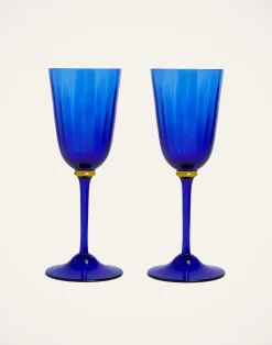 La DoubleJ Bicchieri|Vetro<Wine Glasses Set Of 2Blue in Murano Glass