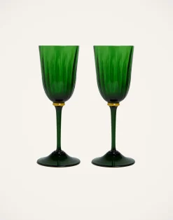 La DoubleJ Bicchieri|Vetro<Wine Glasses Set Of 2Green in Murano Glass
