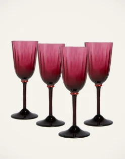 La DoubleJ Bicchieri|Vetro<Wine Glass Set of 4Fuxia in Murano Glass