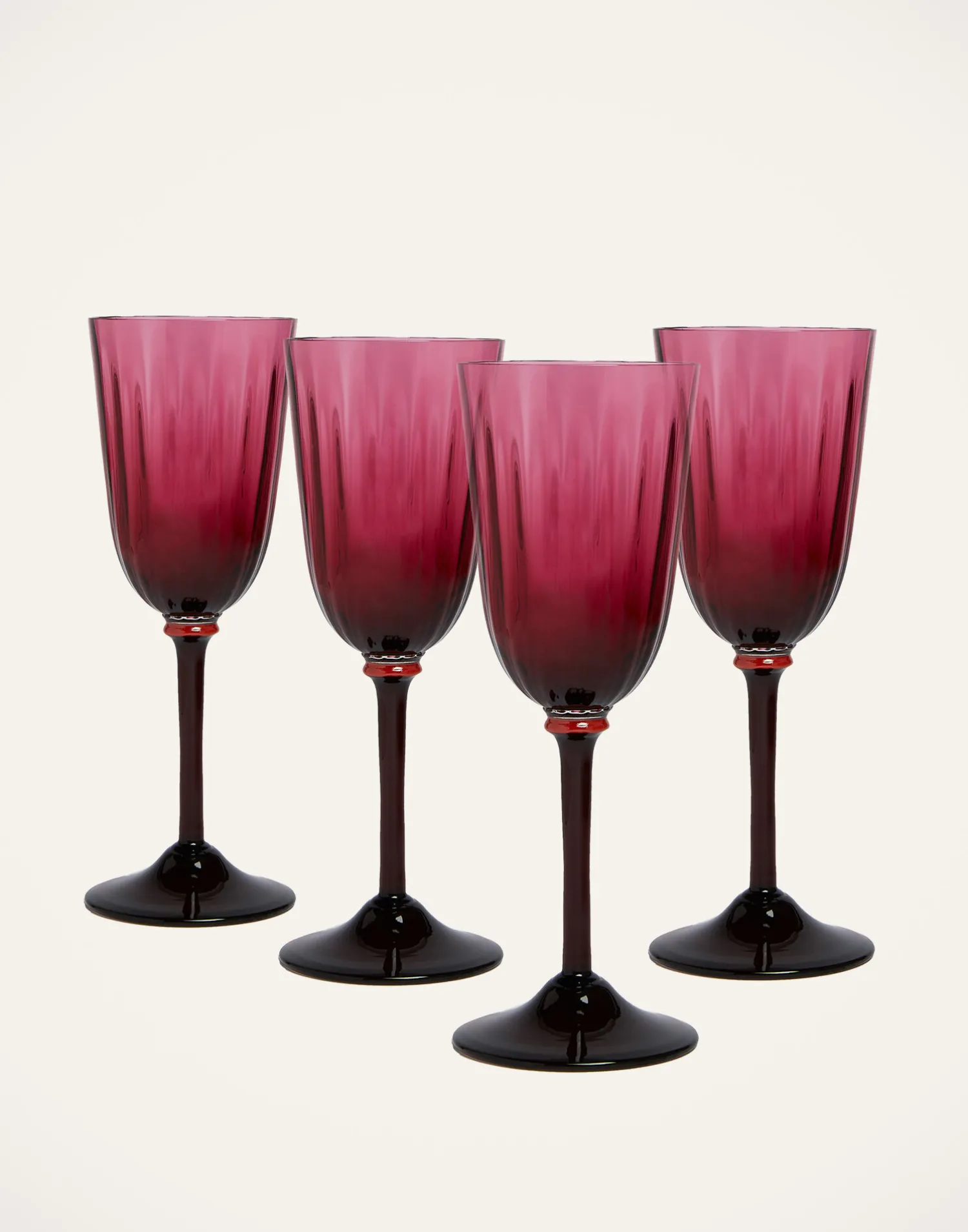 La DoubleJ Bicchieri|Vetro<Wine Glass Set of 4Fuxia in Murano Glass