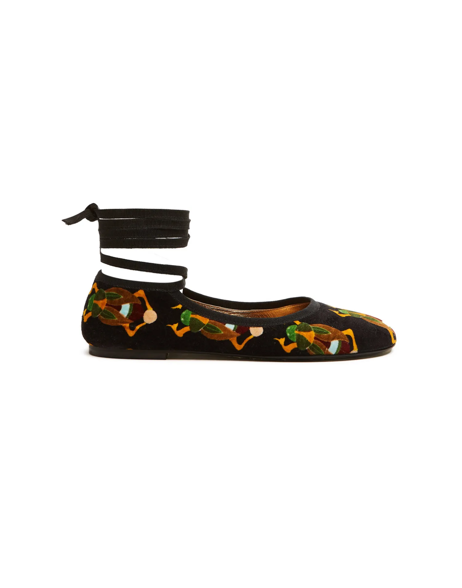 La DoubleJ Scarpe|Accessories<Winter Ballerina FlatsScarab Black in Cotton Velvet