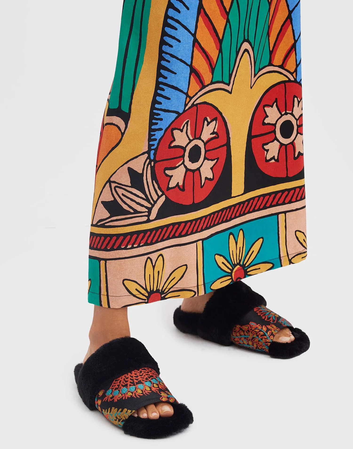 La DoubleJ Scarpe|Accessories<Winter SlidesSicomore Black in Jacquard